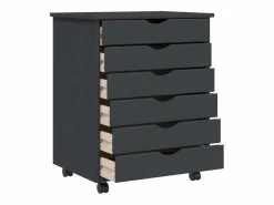 Online vidaxl Cajonera con ruedas MOSS madera maciza de pino Gris