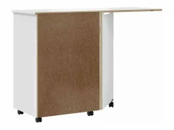 Outlet vidaxl Cajonera con ruedas y escritorio MOSS madera maciza pino Blanco