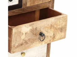 Online vidaxl Cajonera de madera maciza reciclada 45x30x105 cm Marru00f3n