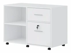 Clearance Vente-unique Cajonera de oficina con 2 cajones color - NILIKO Blanco