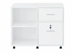Clearance Vente-unique Cajonera de oficina con 2 cajones color - NILIKO Blanco