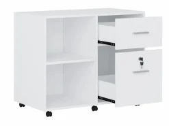 Clearance Vente-unique Cajonera de oficina con 2 cajones color - NILIKO Blanco