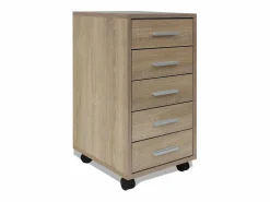 Best Cajonera de oficina con ruedas 5 cajones color roble Cajonera De Escritorio