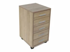 Best Cajonera de oficina con ruedas 5 cajones color roble Cajonera De Escritorio