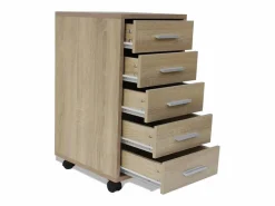 Best Cajonera de oficina con ruedas 5 cajones color roble Cajonera De Escritorio