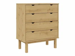 vidaxl Cajonera OTTA madera maciza de pino 76,5x39,5x90 cm