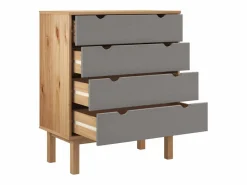 Hot Cajonera OTTA madera maciza pino marrón y 76,5x39,5x90 cm Cómoda