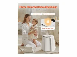 Calentador de Toallas 20 L SucceBuy, Cubo Secatoallas para Baño, con Pantalla LED, Regulación de Temperatura, Temporizador y Bloqueo de Seguridad