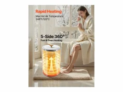 Calentador de Toallas SucceBuy 20 L, Cubo Secatoallas para Baño Spa, con Pantalla LED, Regulación de Temperatura, Bloqueo de Seguridad