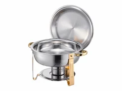Best Calentadores de Comida SucceBuy Juego de 4 Calentadores de Bufé Redondos de 4.7 L, de Acero Inoxidable, con 4 Cuencos de Gran Capacidad, Tapa y Pinzas