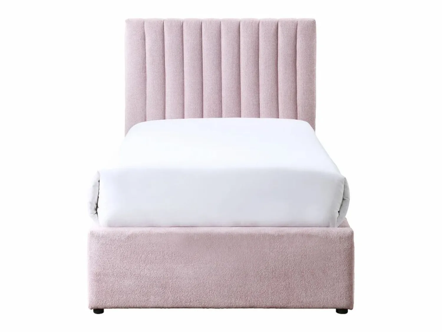 New Vente-unique Cama 90 x 190 cm con 2 cajones en tela - SARAH Rosa
