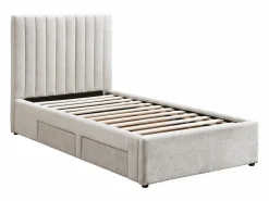 Vente-unique Cama 90 x 190 cm con 2 cajones en tela - SARAH