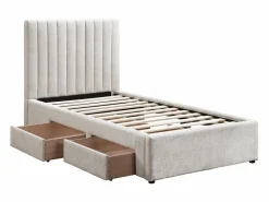Vente-unique Cama 90 x 190 cm con 2 cajones en tela - SARAH