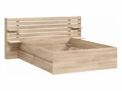 Best Vente-unique Cama 140 x 190/200 cm con 4 cajones color natural - TENALIA II Color natural claro