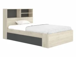 Clearance Cama 120 x 190 cm con almacenaje en color natural y antracita + somier - VARDIEL Cama Con Almacenaje|Cama Infantil