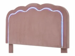 Discount Cama 90 x 190 cm con cabecero regulable - Terciopelo - LEDs - Cama Terciopelo
