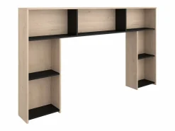Vente-unique Cama 140 x 190/200 cm con cabecero y almacenaje en natural y negro - KINSELIA