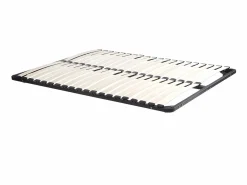 Clearance Vente-unique Cama 120 x 190 cm con compartimentos color blanco y natural + somier + colchón - KINSELIA Color natural claro / Blanco