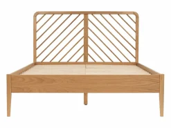 Clearance Vente-unique Cama 140 x 200 cm de roble y MDF color natural - LERIAKI Color natural claro