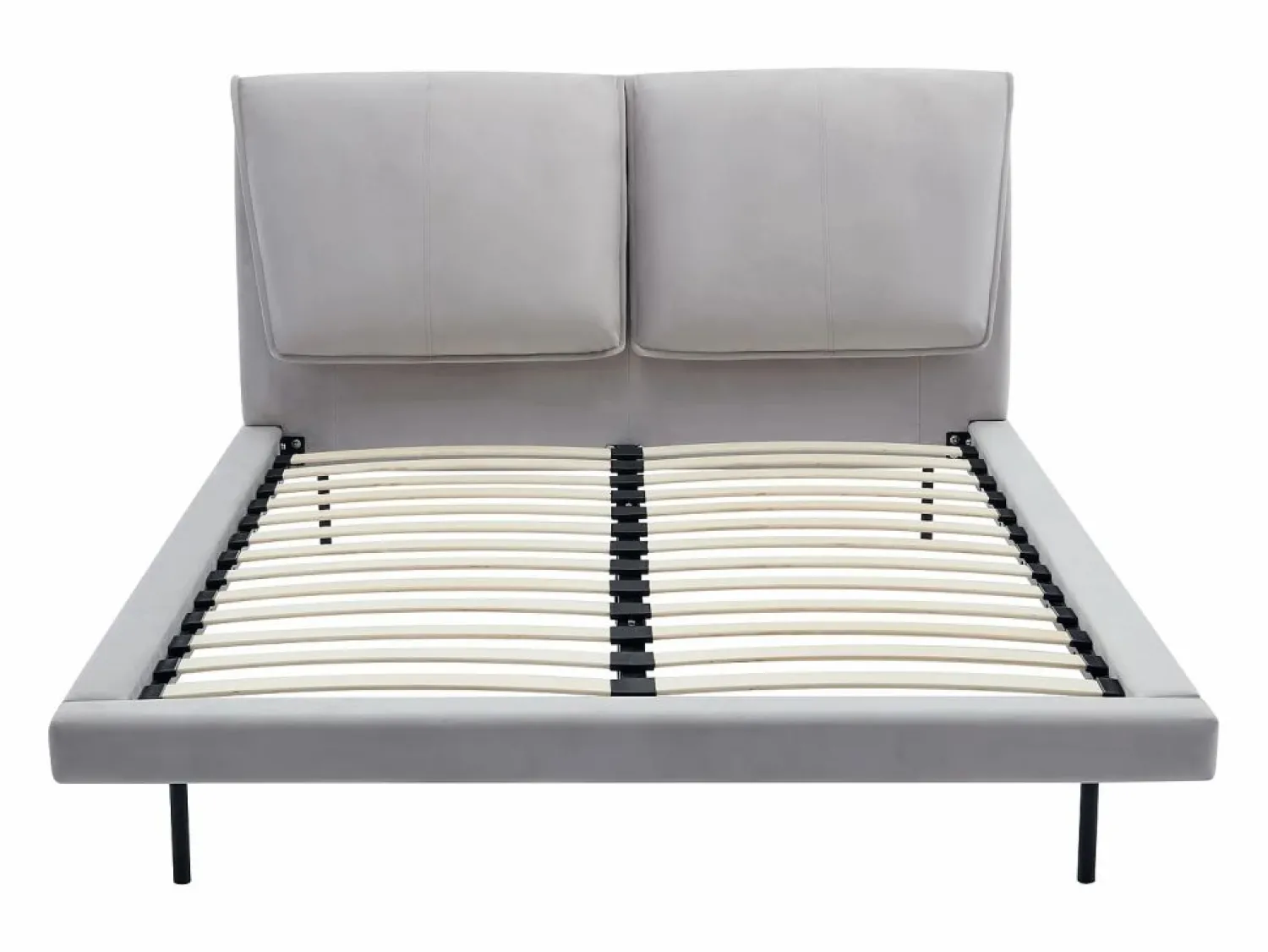 Best Vente-unique Cama 140 x 190 cm de terciopelo en color + colchón - IBEDIA Gris