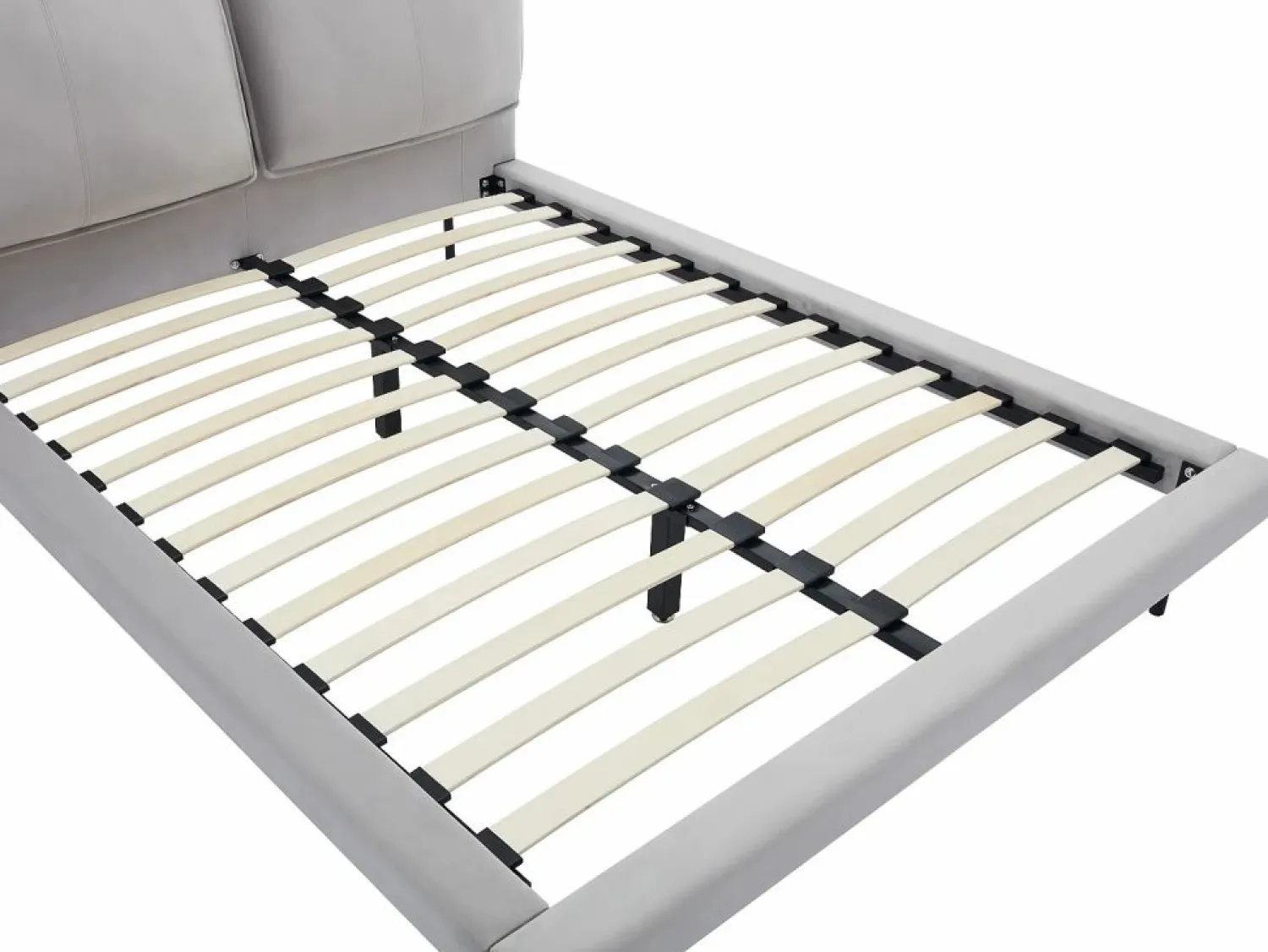 Best Vente-unique Cama 140 x 190 cm de terciopelo en color + colchón - IBEDIA Gris