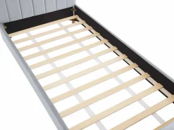 Online Vente-unique Cama 90 x 190 cm en terciopelo con costuras + colchón - ROGADI Gris