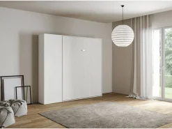 Discount ITAMOBY Cama abatible 140 vertical Kentaro con columna Fresno Blanco