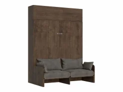 ITAMOBY Cama abatible 160 vertical Kentaro Sofà con módulo a pared superior Nogal - ALESSIA 20