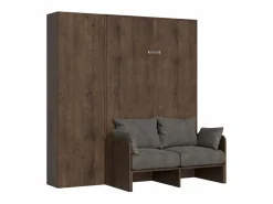 Clearance Cama abatible 120 vertical Kentaro Sofà con columna Nogal - ALESSIA 20 Cama Abatible