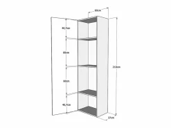 Outlet ITAMOBY Cama abatible 160 vertical Kentaro con columna Roble Natural Color natural claro