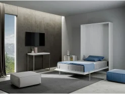 Outlet ITAMOBY Cama abatible 120 vertical Kentaro Fresno Blanco