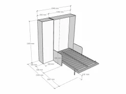 ITAMOBY Cama abatible 120 vertical Kentaro Sofà con columna Fresno - ALESSIA 20