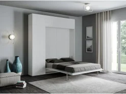 Online ITAMOBY Cama abatible 140 vertical Kentaro con columna - módulo a pared superior - módulo con apertura vasistas Fresno Blanco