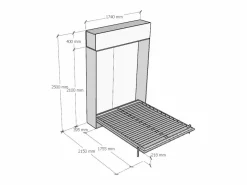 Best Cama abatible 160 vertical Kentaro con módulo a pared superior Fresno Cama Abatible