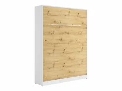 Vente-unique Cama abatible 160 x 200 cm apertura vertical con leds blanco y natural - RAPILI