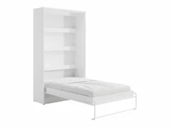 Vente-unique Cama abatible 120 x 200 cm apertura vertical manual con leds - RAPILI Blanco