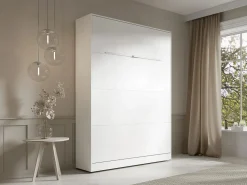 Vente-unique Cama abatible 140 x 200 cm apertura vertical manual con leds - RAPILI