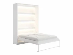 Vente-unique Cama abatible 140 x 200 cm apertura vertical manual con leds - RAPILI