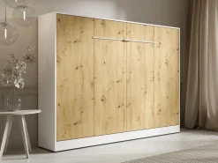 Online Cama abatible 140 x 200 cm apertura horizontal con leds blanco y natural - RAPILI Cama Abatible