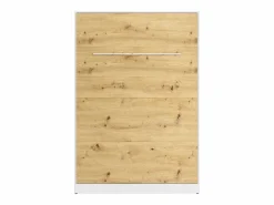 Discount Vente-unique Cama abatible 140 x 200 cm apertura vertical con leds blanco y natural - RAPILI Color natural claro / Blanco