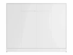 Best Vente-unique Cama abatible 140 x 200 cm apertura horizontal manual con luces LED - RAPILI Blanco