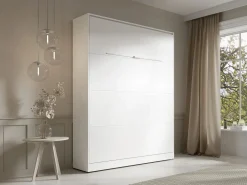 Vente-unique Cama abatible 160 x 200 cm apertura vertical manual LEDs + colchón - RAPILI