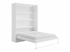 Vente-unique Cama abatible 160 x 200 cm apertura vertical manual LEDs + colchón - RAPILI