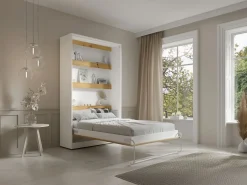 New Cama abatible 120 x 200 cm apertura vertical con leds blanco y natural - RAPILI Cama Abatible