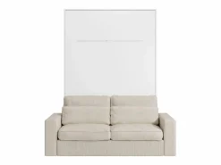 Vente-unique Cama abatible 160 x 200 cm apertura vertical manual con leds + sofá - RAPILI