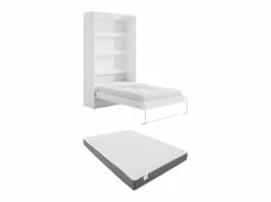 Best Cama abatible 120 x 200 cm apertura vertical manual leds + colchón - RAPILI Cama Abatible