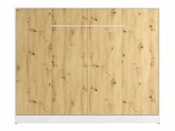 Cama abatible 140 x 200 cm apertura horizontal leds blanco natural + colchón - RAPILI Cama Abatible|Cama Con Almacenaje