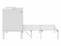 ModernLuxe Cama abatible de madera 90x200 cm - con somier - Blanco