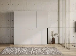 Les Tendances Cama abatible horizontal Bounto blanca 85x185 cm con almacenaje y librería composición D-