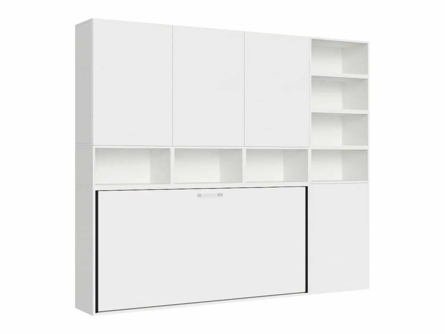 New ITAMOBY Cama abatible individual horizontal Kando composición E Fresno Blanco